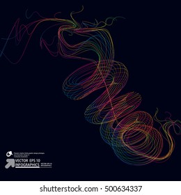 Moving colorful lines of abstract background