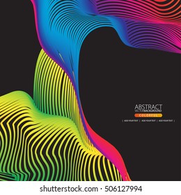 Moving colorful lines of abstract background for design