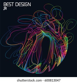 Moving colorful lines of abstract background