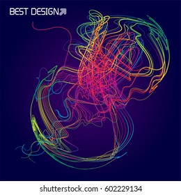 Moving colorful lines of abstract background