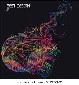 Moving colorful lines of abstract background