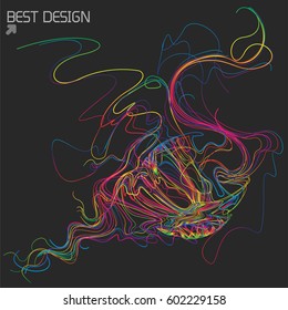 Moving colorful lines of abstract background