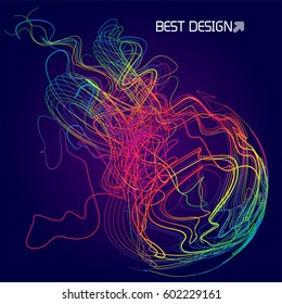 Moving colorful lines of abstract background