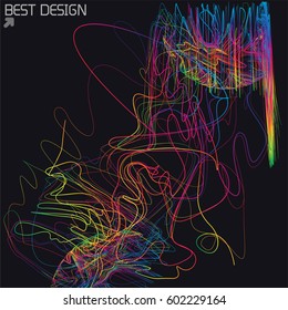 Moving colorful lines of abstract background
