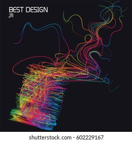 Moving colorful lines of abstract background