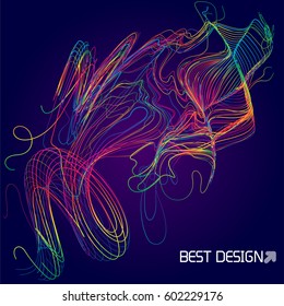 Moving colorful lines of abstract background