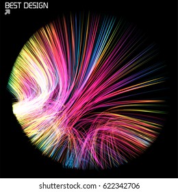 Coloridas líneas móviles de fondo abstracto. Aplicable a Coberturas, Cartas, Carteles, Volantes y Diseños de banners. Ilustración vectorial.