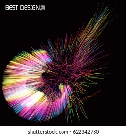 Moving colorful lines of abstract background. Applicable for Covers, Placards, Posters, Flyers and Banner Designs. Vector illustration.