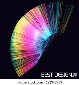 Moving colorful lines of abstract background. Applicable for Covers, Placards, Posters, Flyers and Banner Designs. Vector illustration.