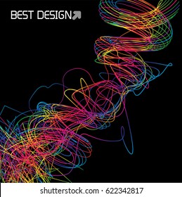 Moving colorful lines of abstract background. Applicable for Covers, Placards, Posters, Flyers and Banner Designs. Vector illustration.