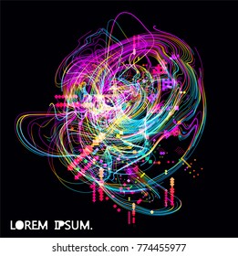 Moving colorful lines of abstract background 
