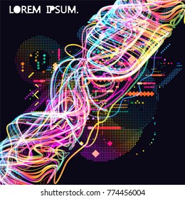 Moving colorful lines of abstract background 
