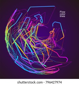 Moving colorful lines of abstract background 