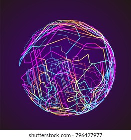 Moving colorful lines of abstract background 