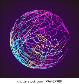 Moving colorful lines of abstract background 