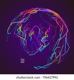 Moving colorful lines of abstract background 