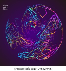 Moving colorful lines of abstract background 