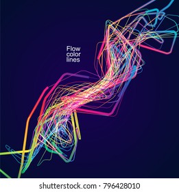 Moving colorful lines of abstract background 