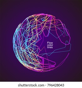 Moving colorful lines of abstract background 