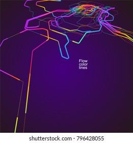 Moving colorful lines of abstract background 