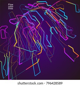 Moving colorful lines of abstract background 