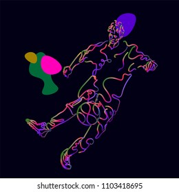 moving colorful lines of abstract background-football