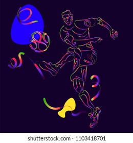 moving colorful lines of abstract background-football