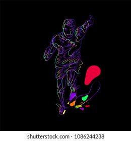 Moving colorful lines of abstract background-run