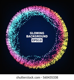 Moving Colorful Lines. Glowing Abstract Vector Background. Composition With Place For Text
