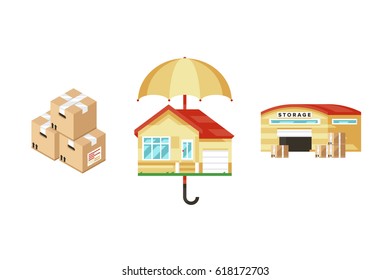 Moving Company Icons Vector Graphics 