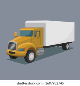 Moving company truck vector illustration. Delivery truck vector. Modern freight car