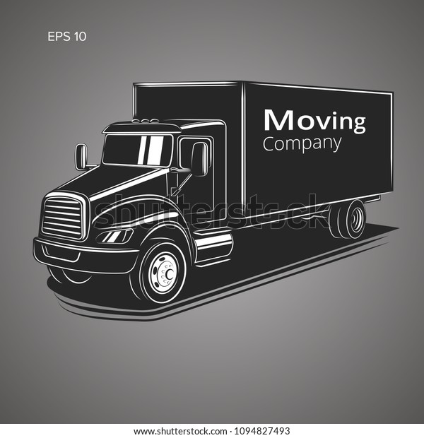 Moving company truck vector illustration.\
Delivery truck vector. Modern freight\
car