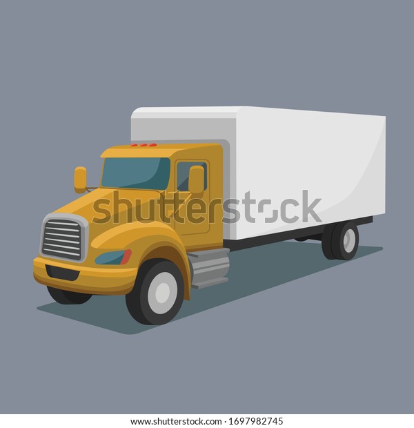 Moving company truck vector illustration.\
Delivery truck vector. Modern freight\
car