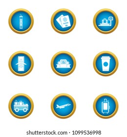 Moving to the country icons set. Flat set of 9 moving to the country vector icons for web isolated on white background