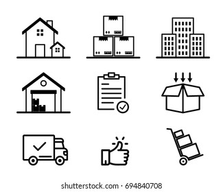 Moving and Delivery Icon Set