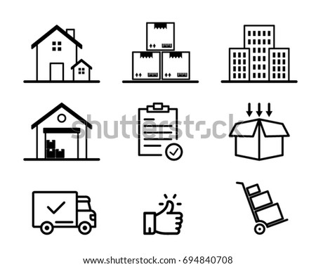 Moving and Delivery Icon Set