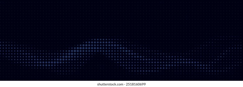 Una onda 3D digital en movimiento. Fondo oscuro futurista con partículas azules dinámicas. El concepto de big data