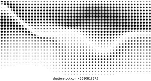 A moving digital 3d wave. Futuristic dark background with dynamic blue particles. The concept of big data. Cyberspace. Vector illustration.