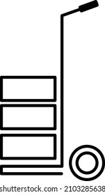 Moving dolley flat icon. Mover cart outline icon