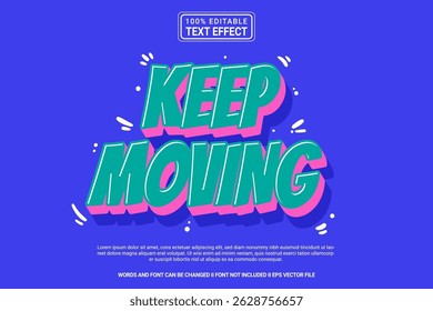 Moving Editable Vector 3D Text Effect – colorful and modern typography with comic style for poster, branding, social media