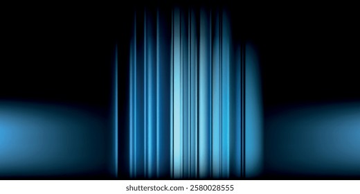 Moving fast laser beams of light isolated on black background. Abstract light effect. Lens flare. Horizontal rays glowing in the dark