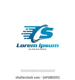 Moving Fast Letter Initial Logo S Template. Logo de la empresa logística. Logo del servicio de entrega. Diseños de logotipos de entrega rápida.