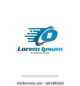 Moving Fast Letter Initial Logo O Template. Logistic company logo. Delivery service logo. Fast Express Delivery Logo designs.