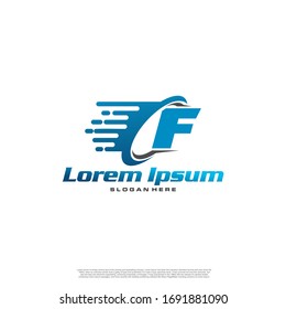 Moving Fast Letter Initial Logo F Template. Logistic company logo. Delivery service logo. Fast Express Delivery Logo designs.