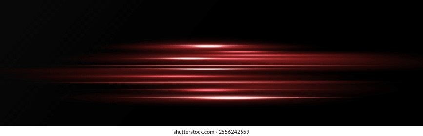 
Moving fast red laser beams of light isolated on a black background.