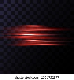 Moving fast red laser beams of light isolated on a black background.