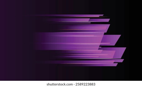 Moving fast red laser light beams isolated on a black background. Abstract light effect. purple lens flare. Horizontal rays glowing in the dark. Vector