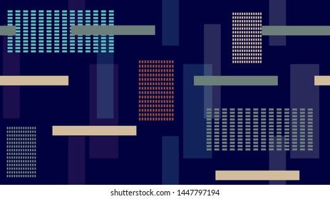 Moving Fast Street Lights, Speed Lines, Neon IT, Hi Tech Vector Background. Speed Internet Technology Geometric Polygon Pattern. Night City, Moving Car Lights, TV, Neon IT, Modern Hi Tech Background.