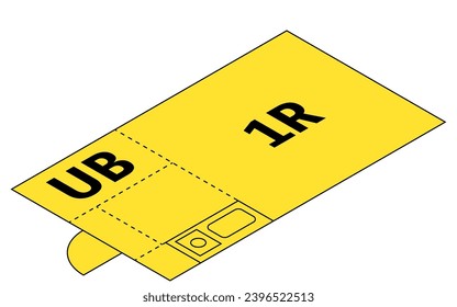 Moving floor plan image, 1ROOM, isometric illustration with simple line drawings, Vector Illustration