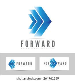 Moving Forward Blue Logo Arrow Concept Design